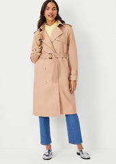 Ann Taylor Petite Twill Raglan Trench Coat