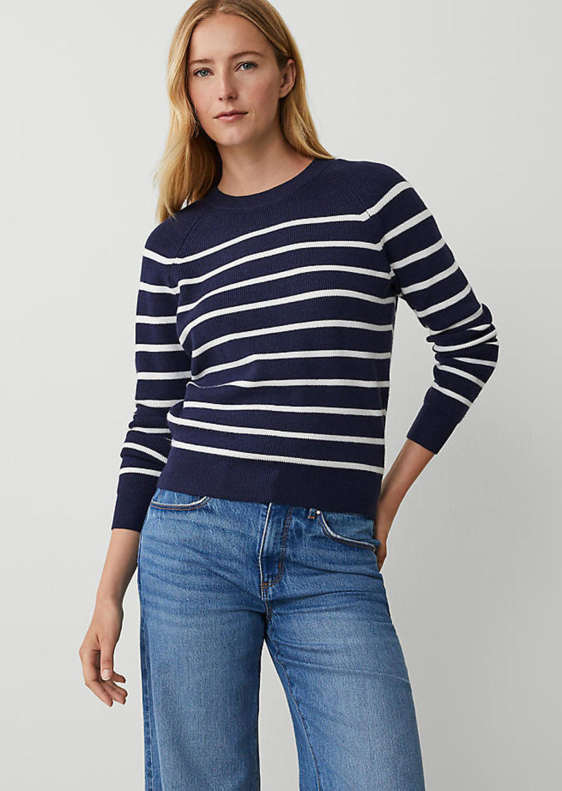 Ann Taylor Petite Weekend Stripe Wedge Ribbed Sweater