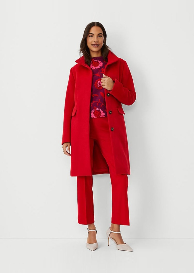 Ann Taylor Petite Wool Blend Tailored Funnel Neck Coat