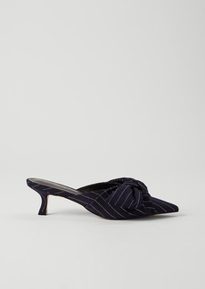 Ann Taylor Pinstripe Bow Mule Pump