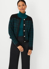 Ann Taylor Plaid Sweater Jacket