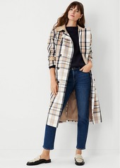 Ann Taylor Plaid Trench Coat