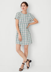 Ann Taylor Plaid Tweed Flare Dress