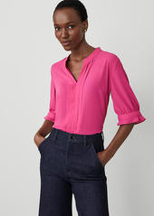 Ann Taylor Pleat Neck Popover Top