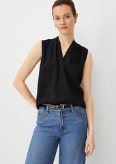 Ann Taylor Pleated V-Neck Top