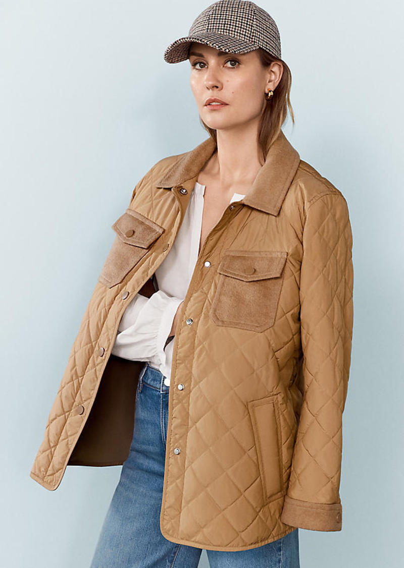 Ann Taylor Weekend Quilted Mixed Media Field Jacket