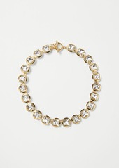 Ann Taylor Rectangular Crystal Metallic Necklace