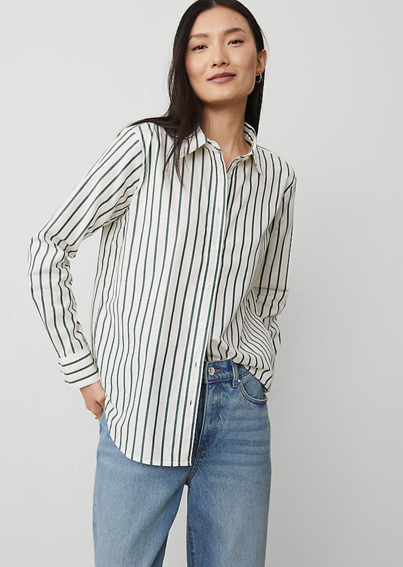 Ann Taylor Stripe Relaxed Perfect Shirt