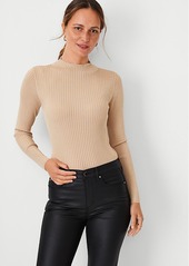Ann Taylor Silky Ribbed Mock Neck Sweater