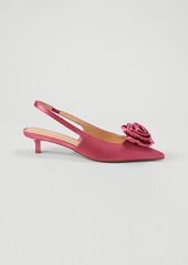 Ann Taylor Rosette Satin Slingback Pump