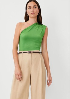 Ann Taylor Ruched One Shoulder Top