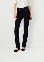 Ann Taylor Sculpting Pocket Mid Rise Boot Cut Jeans in Classic Rinse Wash