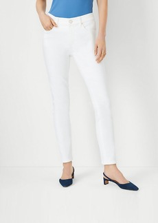 Ann Taylor Sculpting Pocket Mid Rise Skinny Jeans in White