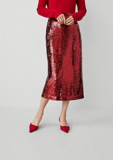 Ann Taylor Sequin Column Midi Pencil Skirt