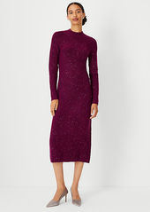 Ann Taylor Sequin Mock Neck Sweater Dress