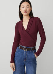 Ann Taylor Shawl Collar Wrap Top