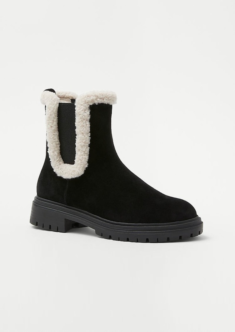 Ann Taylor Shearling Lug Sole Booties