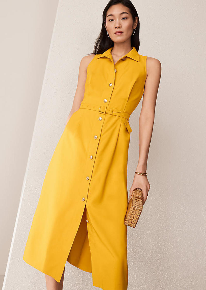 Ann Taylor Shirt Collar Flare Midi Dress