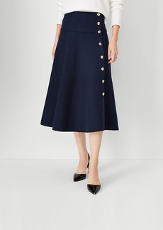 Ann Taylor Side Button Flare Skirt