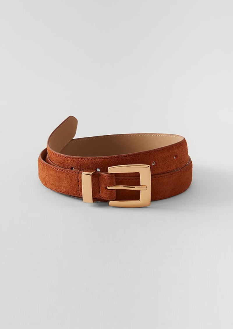 Ann Taylor Square Buckle Suede Belt