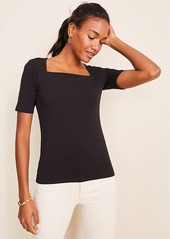 Ann Taylor Square Neck Luxe Tee