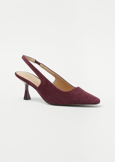Ann Taylor Squared Slingback Suede Pumps