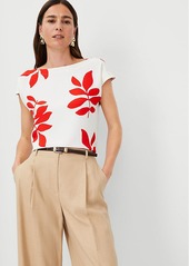 Ann Taylor Leafed Boatneck Shirttail Top