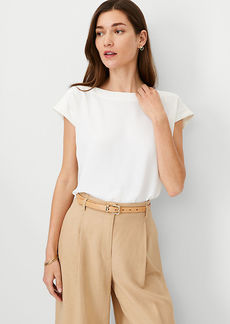 Ann Taylor Boatneck Shirttail Top