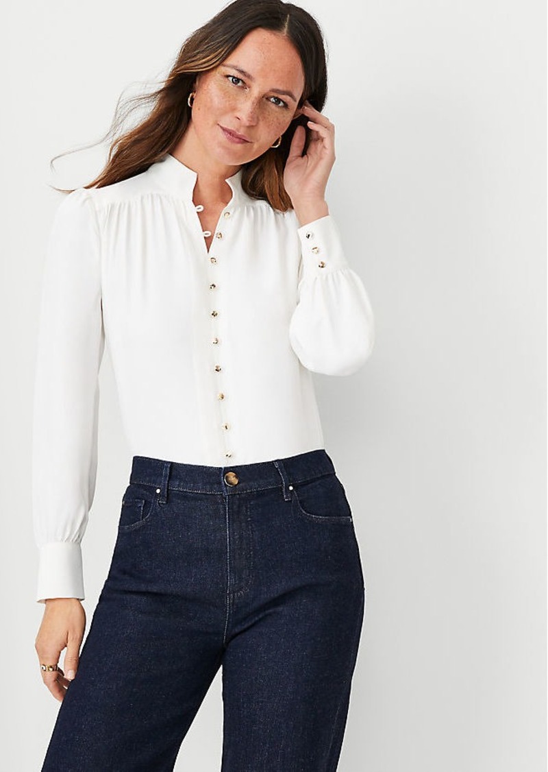 Ann Taylor Stand Collar Shirt