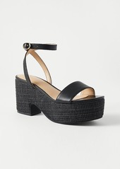 Ann Taylor Straw Platform Ankle Strap Sandals