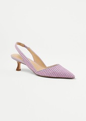 Ann Taylor Straw Slingback Kitten Heel Pumps