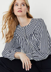 Ann Taylor Stripe Draped Yoke Shirt