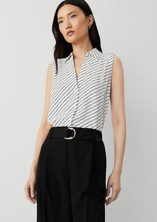Ann Taylor Stripe Sleeveless Essential Shirt