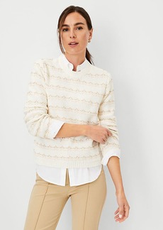 Ann Taylor Stripe Textured Stitch Sweater