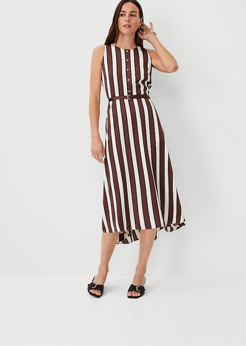 Ann Taylor Striped Flare Midi Dress