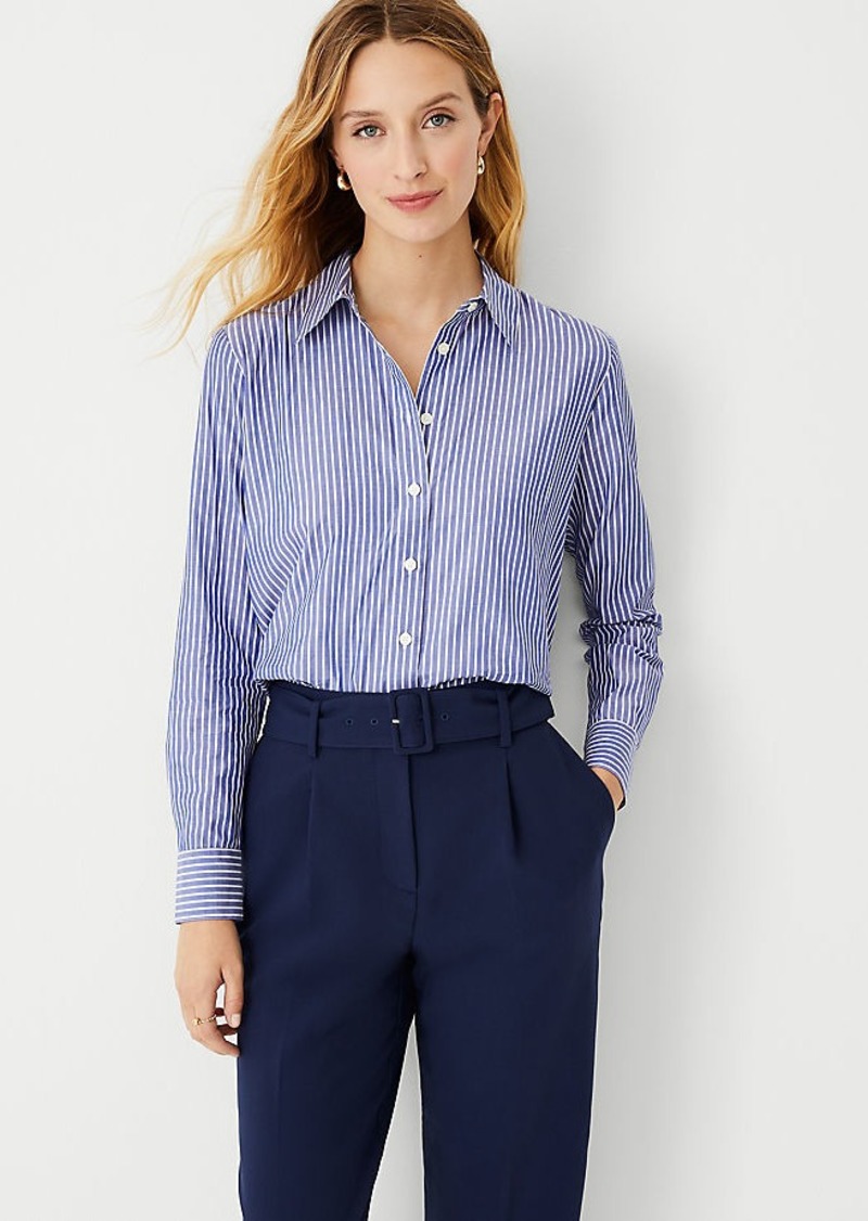 Ann Taylor Striped Relaxed Perfect Shirt