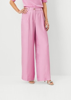 Ann Taylor Studio Collection Pleated Wide Leg Pant in Silk