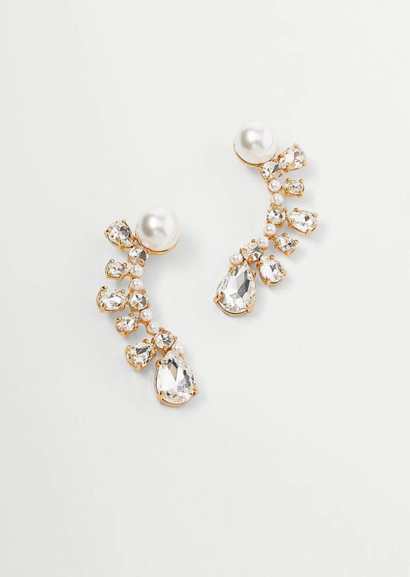 Ann Taylor Studio Collection Pearlized Crystal Teardrop Earrings