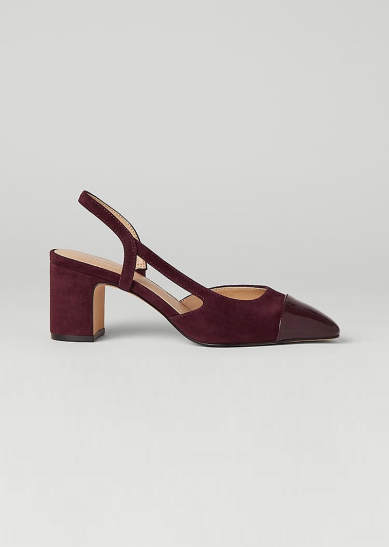 Ann Taylor Suede Cap Toe Slingback Pump