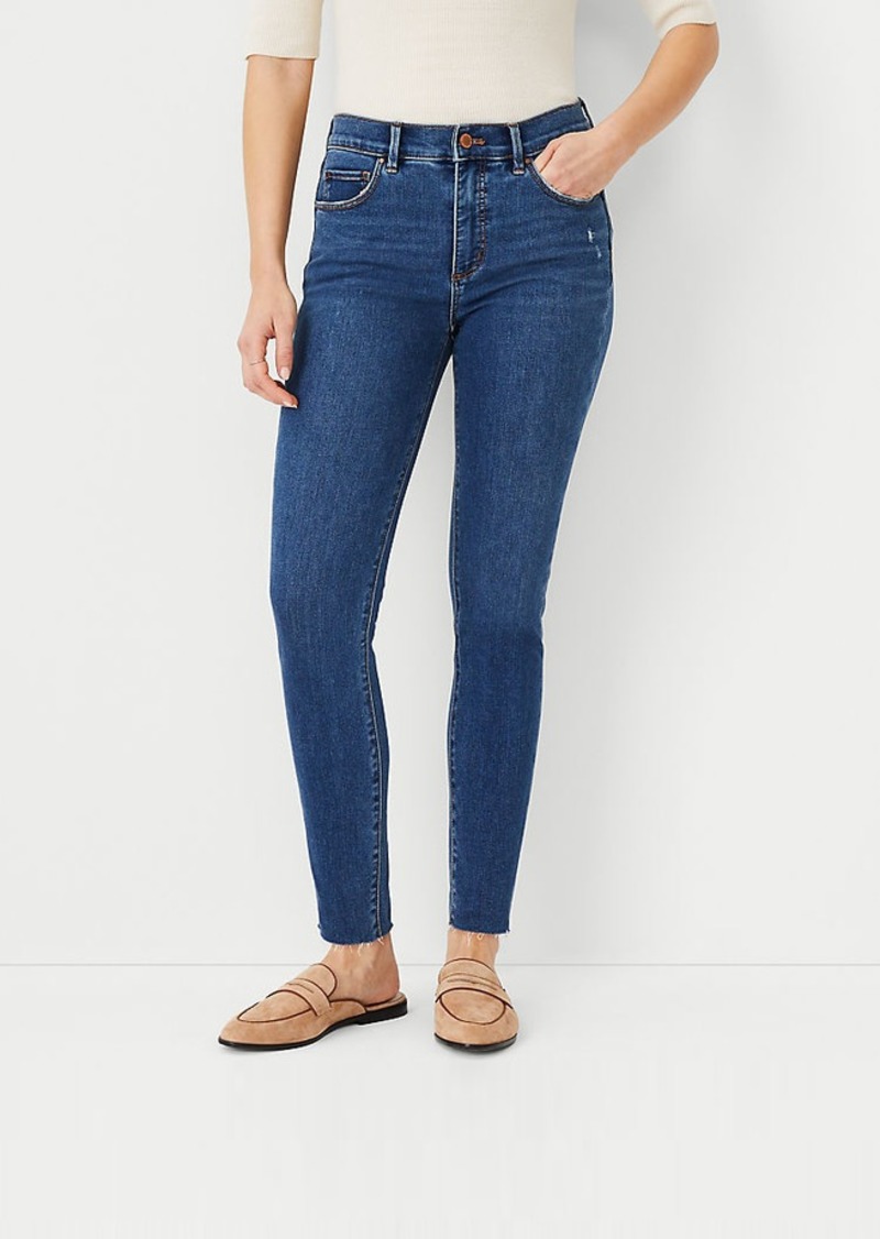 Ann Taylor Tall Sculpting Pocket Mid Rise Skinny Jeans in Mid Stone Wash