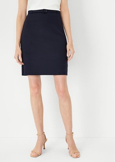Ann Taylor The Belted A-Line Skirt in Stretch Cotton