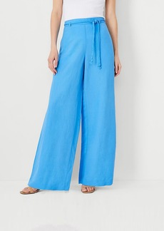 Ann Taylor The Belted Pull On Palazzo Pant in Linen Blend
