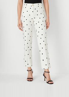 Ann Taylor The Cotton Crop Pant in Textured Dot - Curvy Fit