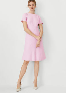 Ann Taylor The Crew Neck Flare Dress in Cross Weave