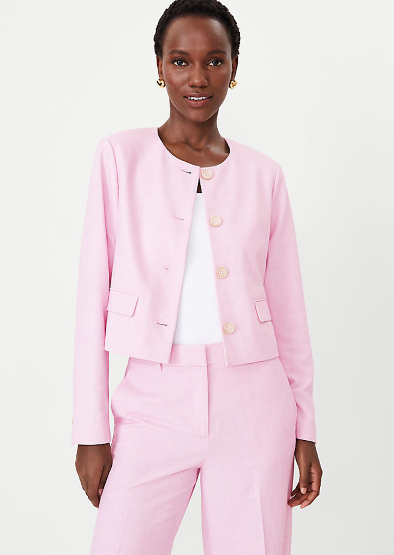 Ann Taylor The Crew Neck Jacket in Cross Weave