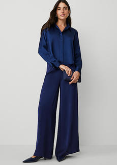 Ann Taylor The Dramatic Wide-Leg Satin Pant