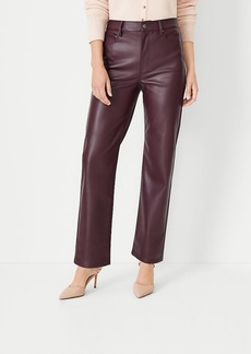 Ann Taylor The Five Pocket High Rise Straight Pant in Faux Leather