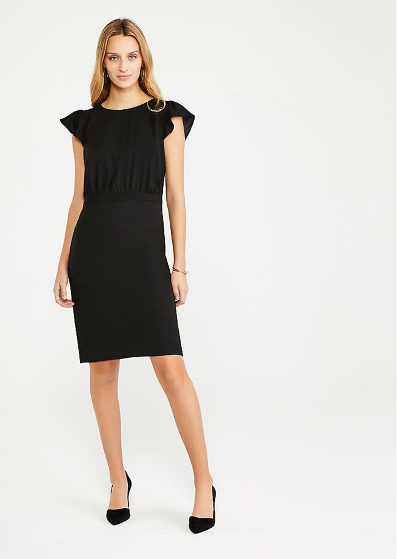 Ann Taylor The Flutter Sleeve Sheath Dress in Seasonless Stretch