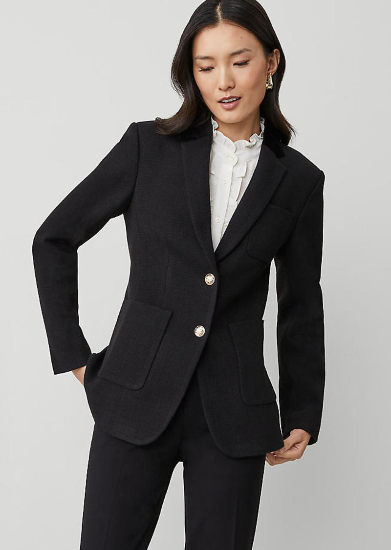 Ann Taylor The Greenwich Blazer in Basketweave & Velvet