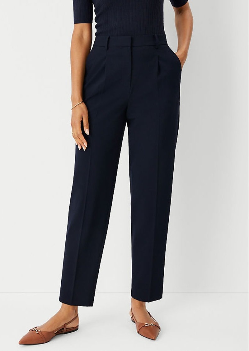 Ann Taylor The High Rise Pleated Taper Pant in Seasonless Stretch